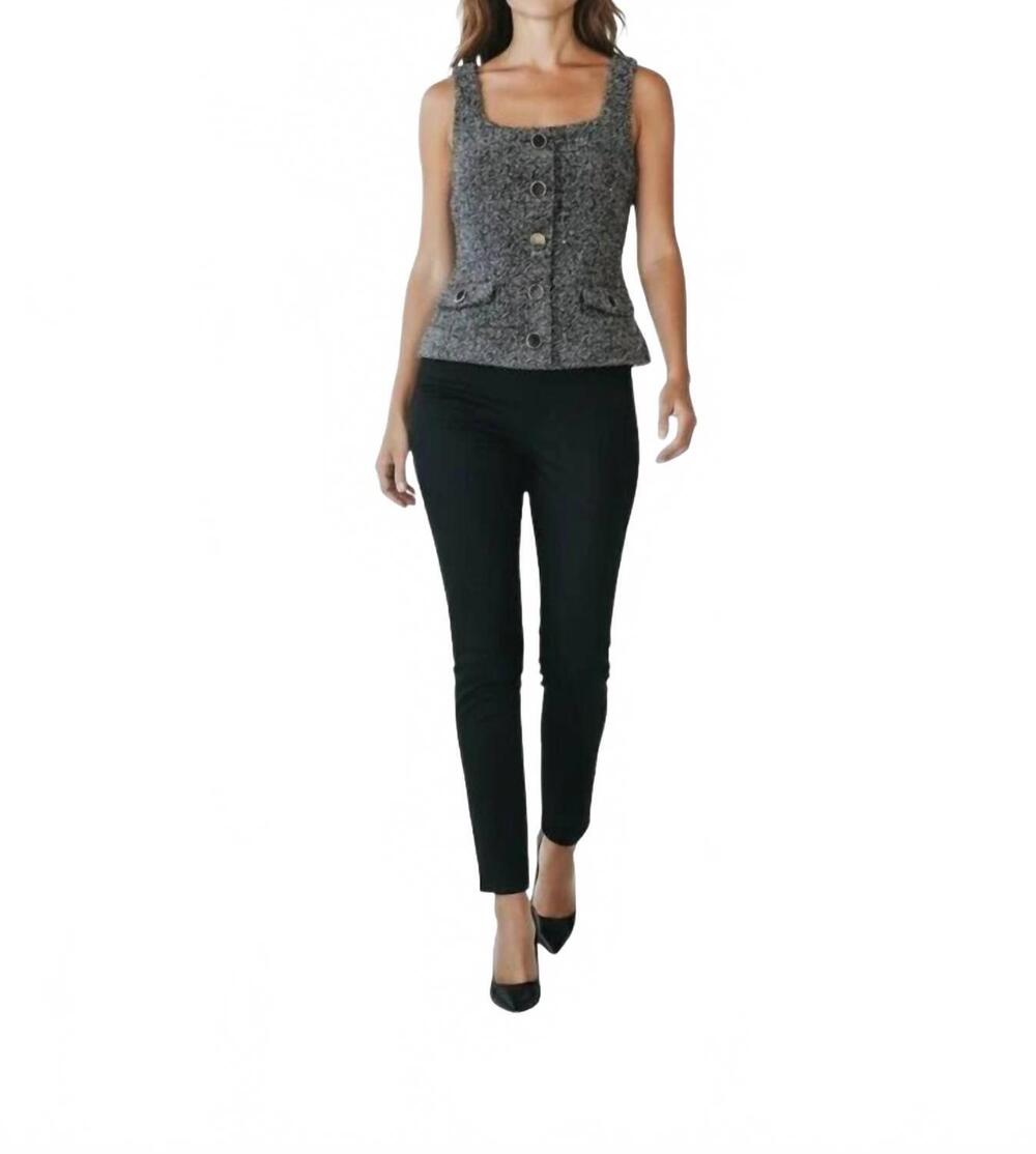 NEW TOCCIN georgia scoop neck vest in charcoal multi - Picture 4 of 5